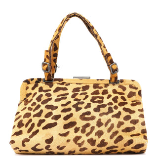 Prada Leopard Fur Clutch Handbag