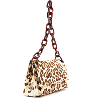 Prada 4941 Leopard Fur Plastic Chain Bag