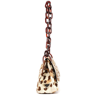 Prada 4941 Leopard Fur Plastic Chain Bag