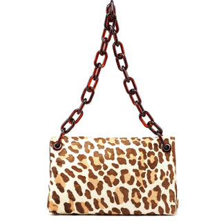 Prada 4941 Leopard Fur Plastic Chain Bag