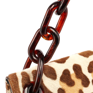 Prada Leopard Fur Plastic Chain Bag