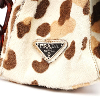 Prada Leopard Fur Plastic Chain Bag