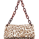 Prada Leopard Fur Plastic Chain Shoulder Bag