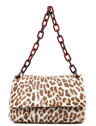 Prada Leopard Fur Plastic Chain Shoulder Bag