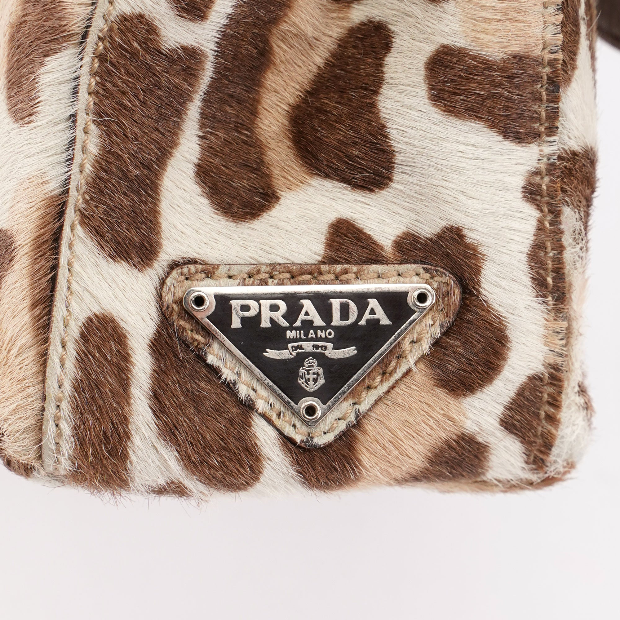 Prada Leopard Fur Plastic Chain Shoulder Bag