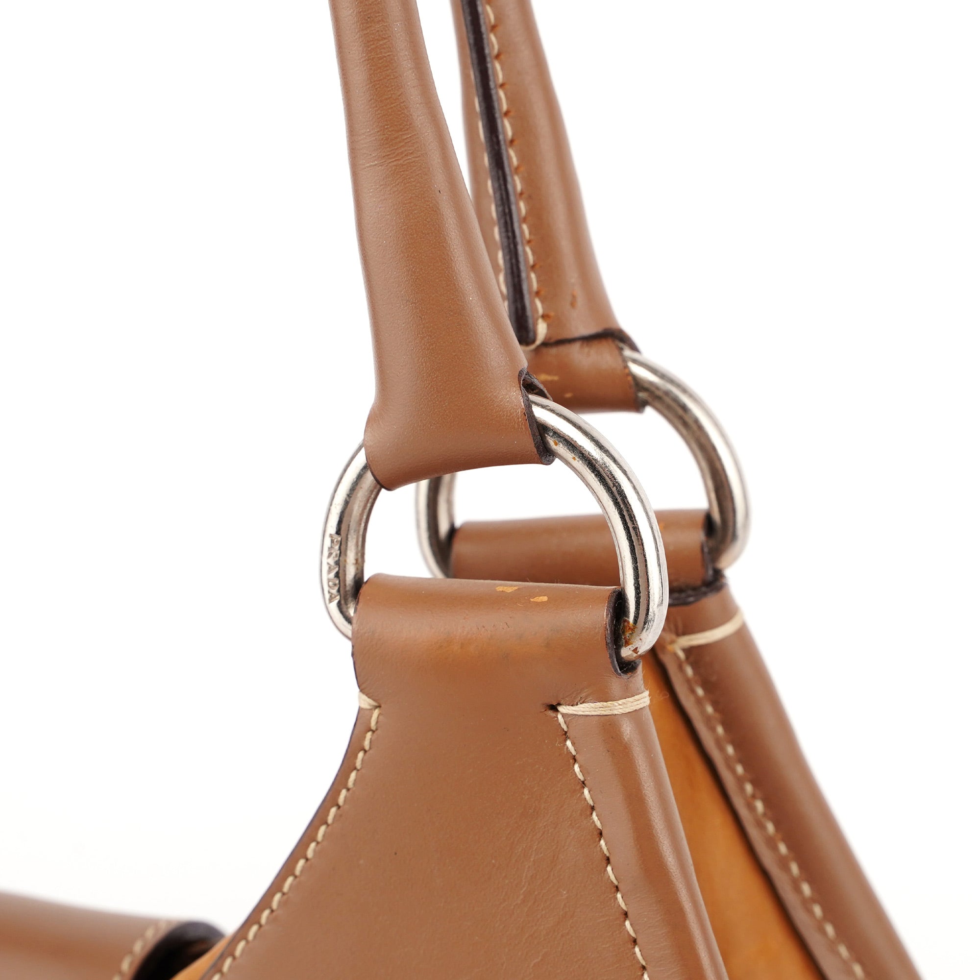 Prada Light Brown Calfskin Belt Shoulder Bag