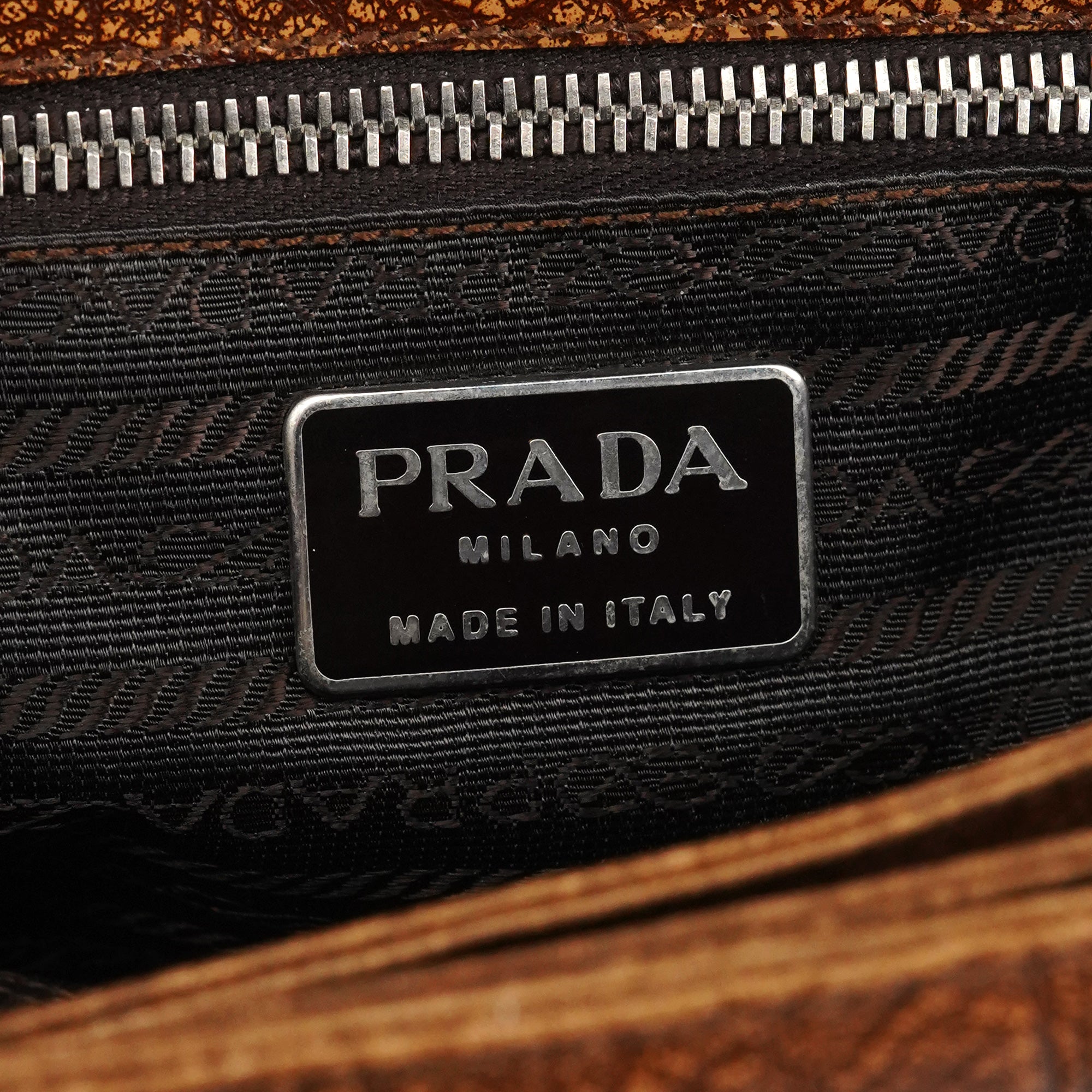 Prada Light Brown Lama Leather Belt Shoulder Bag