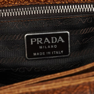 Prada Light Brown Lama Leather Belt Shoulder Bag