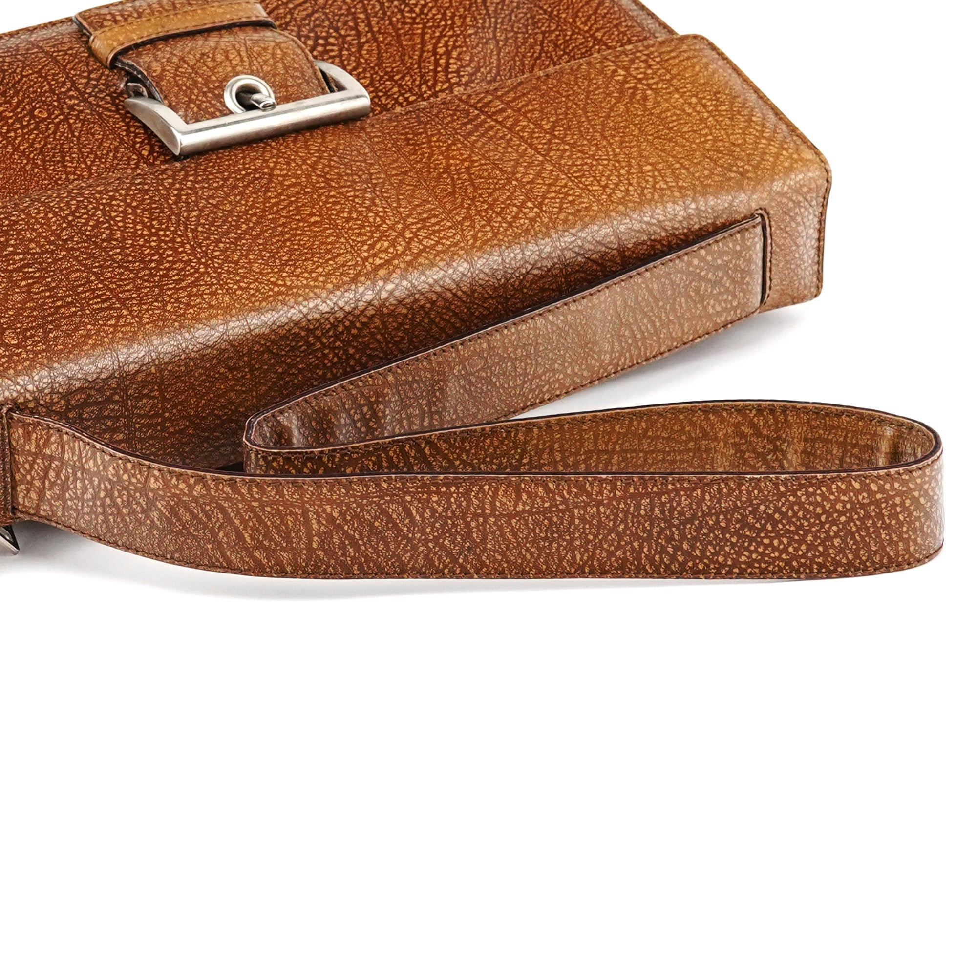 Prada Light Brown Lama Leather Belt Shoulder Bag