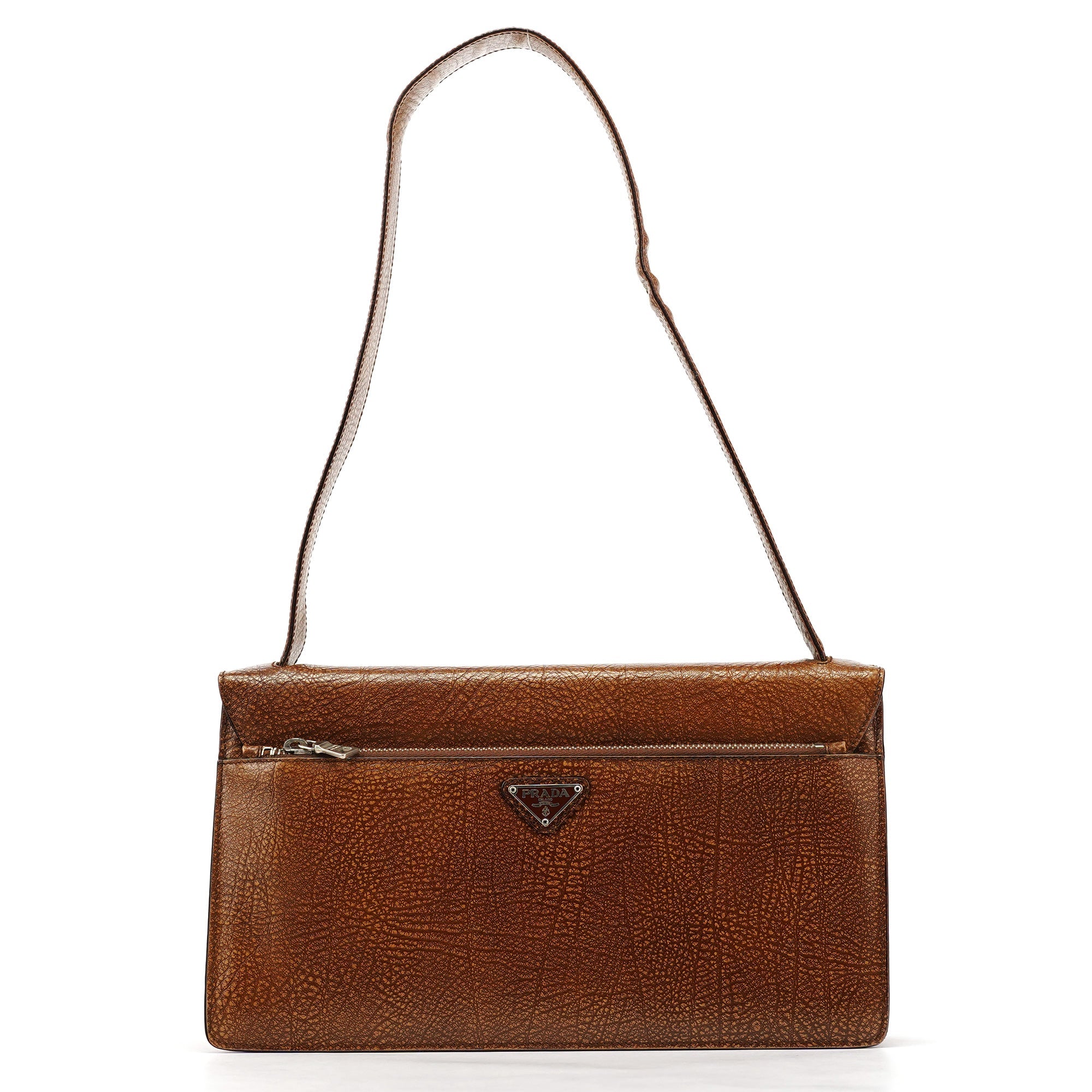 Prada Light Brown Lama Leather Belt Shoulder Bag