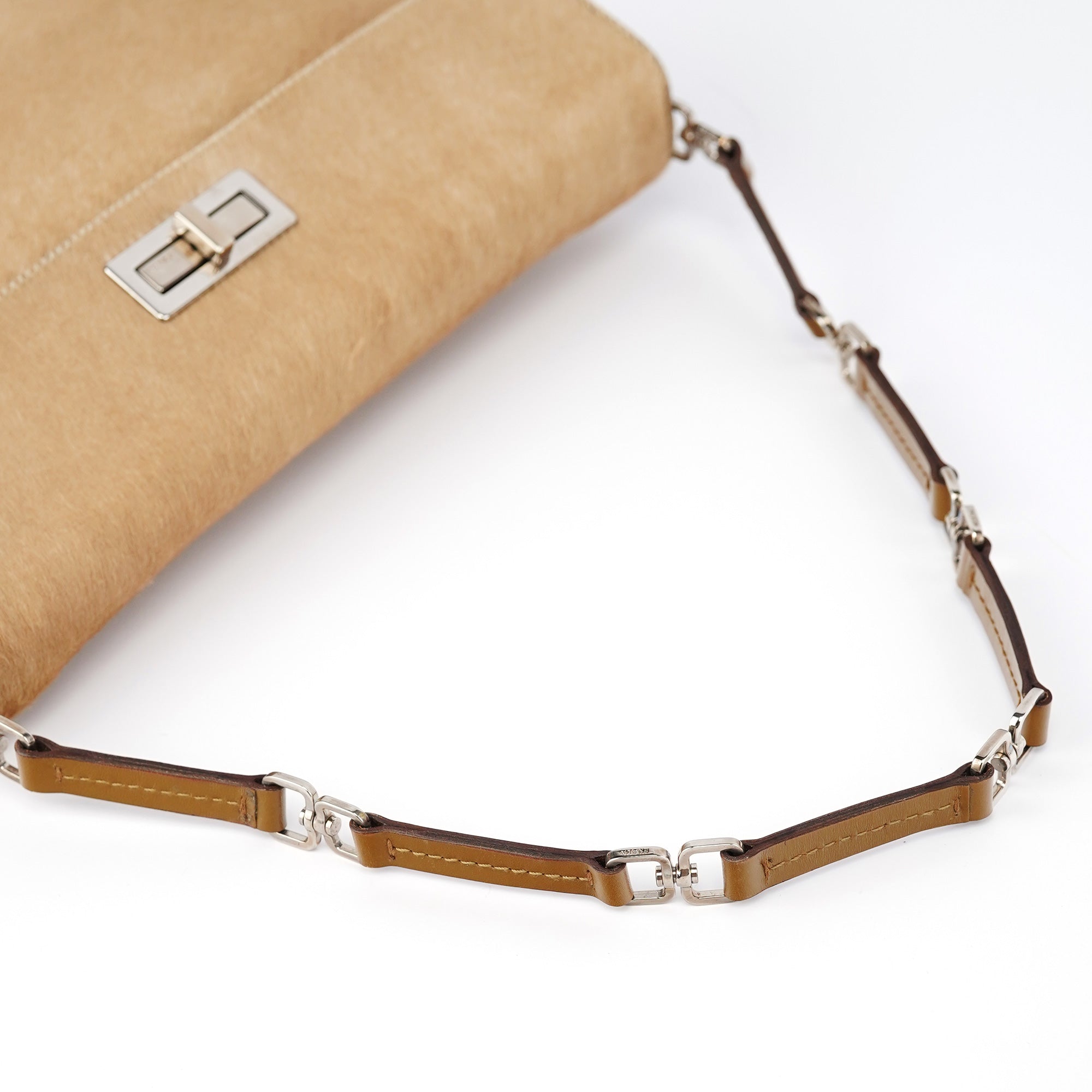 Prada Light Brown Ponyhair Turnlock Bag
