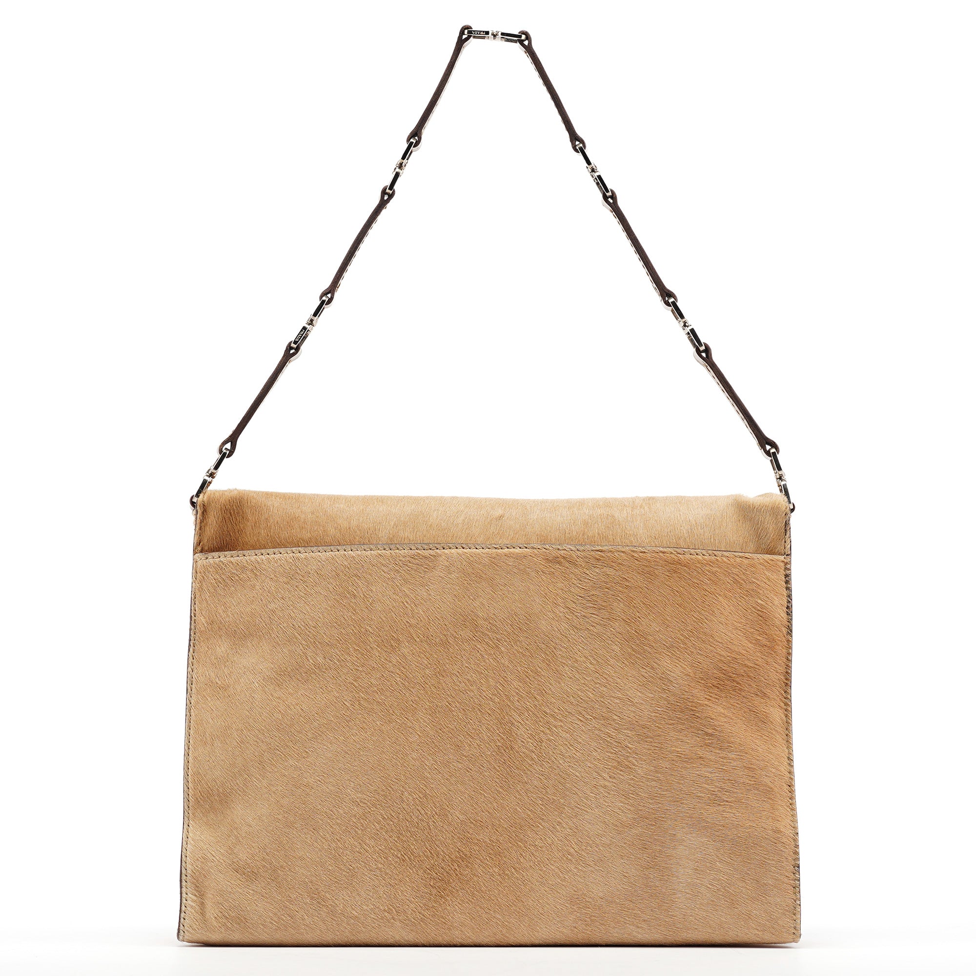 Prada Light Brown Ponyhair Turnlock Bag