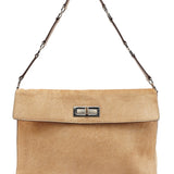 Prada Light Brown Ponyhair Turnlock Bag