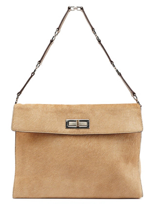 Prada Light Brown Ponyhair Turnlock Bag