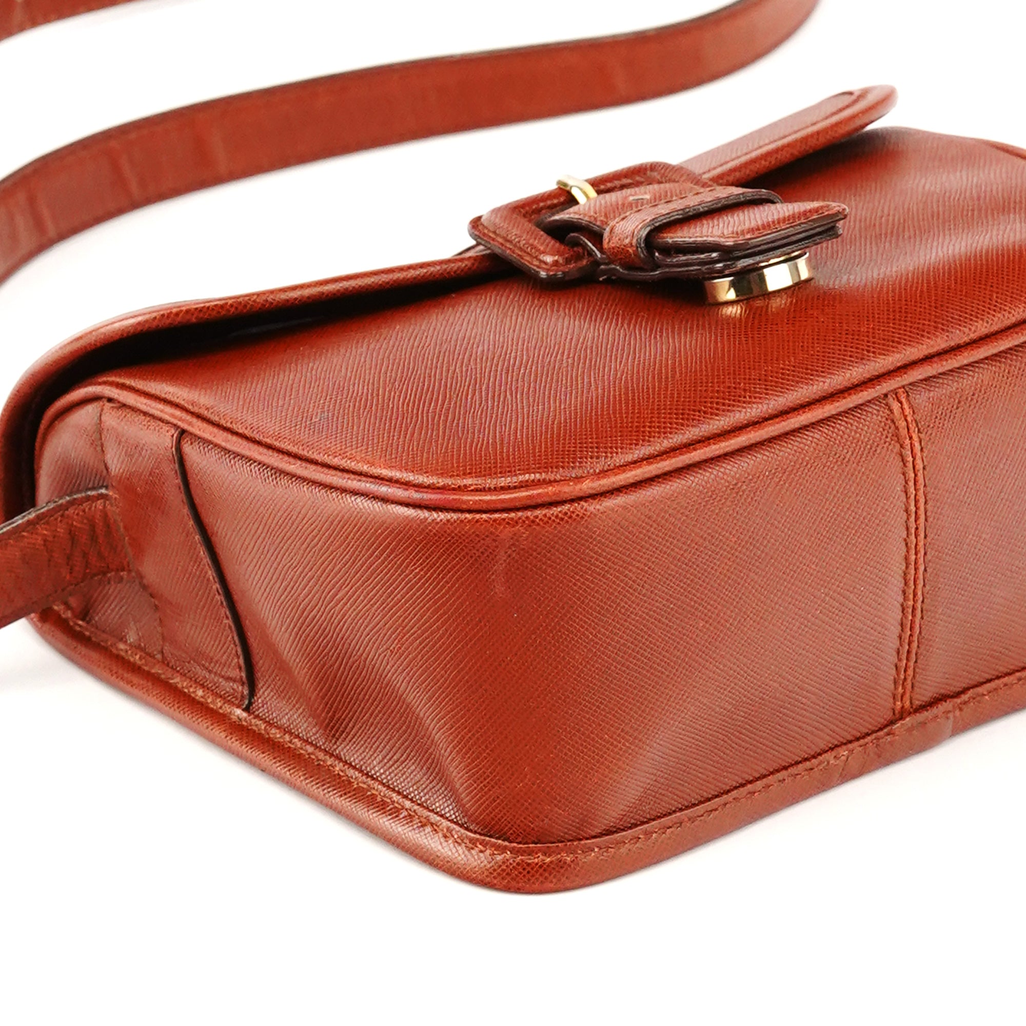 Prada Light Brown Saffiano Leather Crossbody Bag