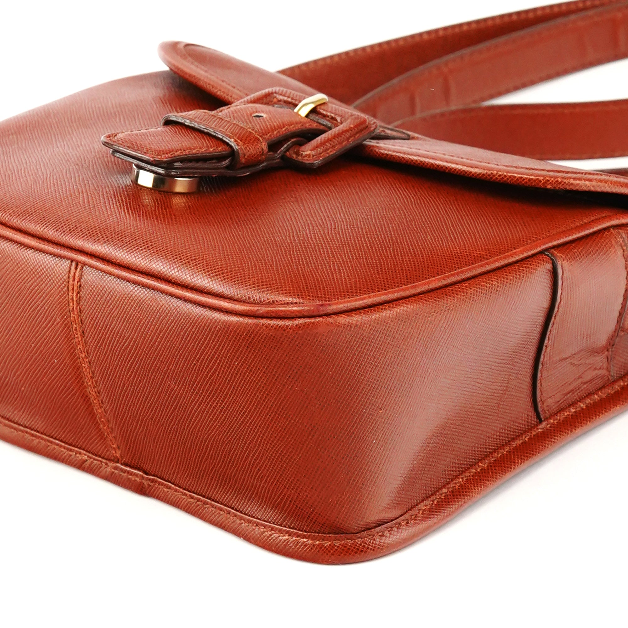 Prada Light Brown Saffiano Leather Crossbody Bag