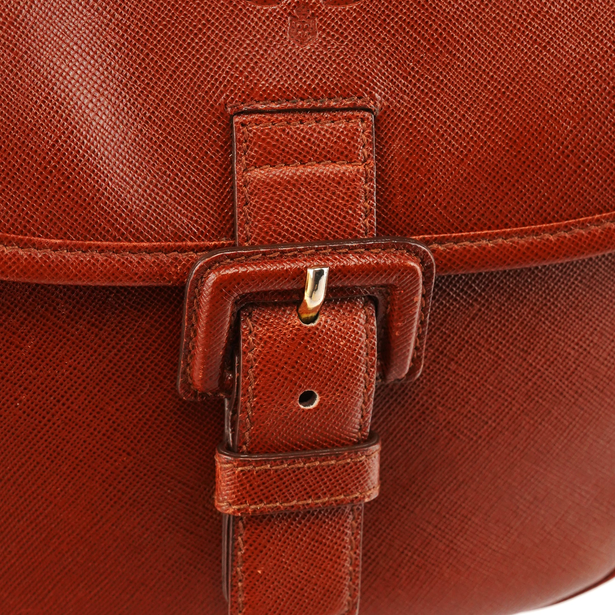 Prada Light Brown Saffiano Leather Crossbody Bag