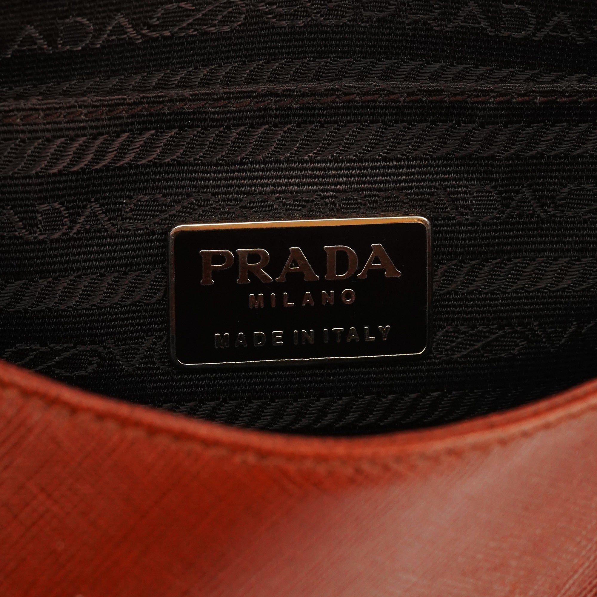 Prada Light Brown Saffiano Leather Crossbody Bag