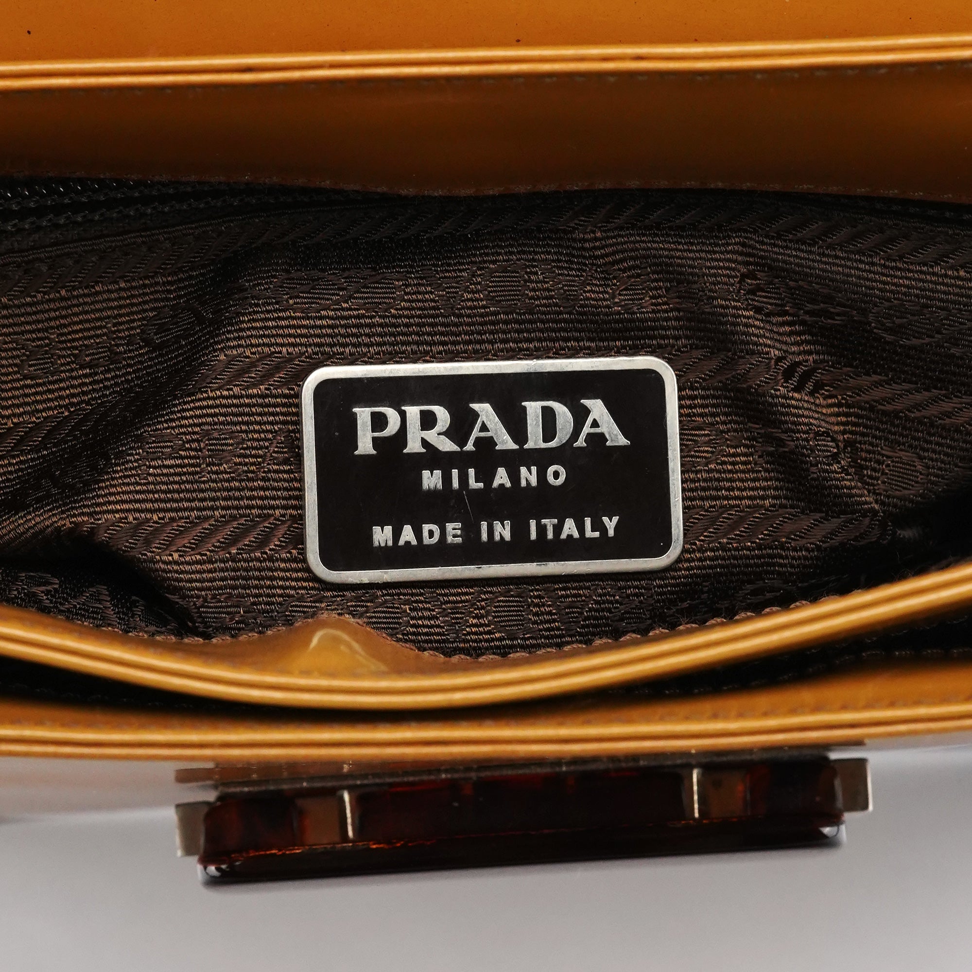Prada Light Brown Spazzolato Gradient Buckle Bag