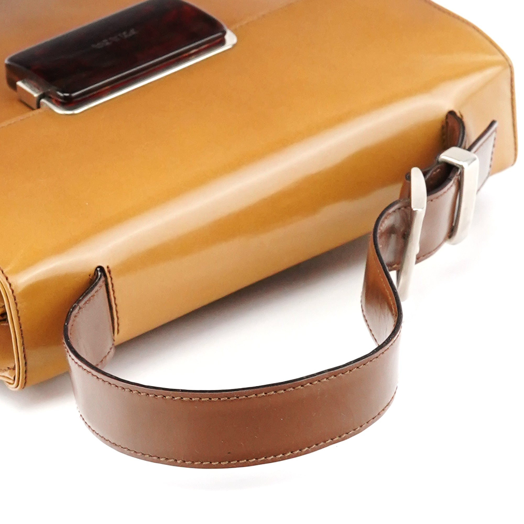 Prada Light Brown Spazzolato Gradient Buckle Bag