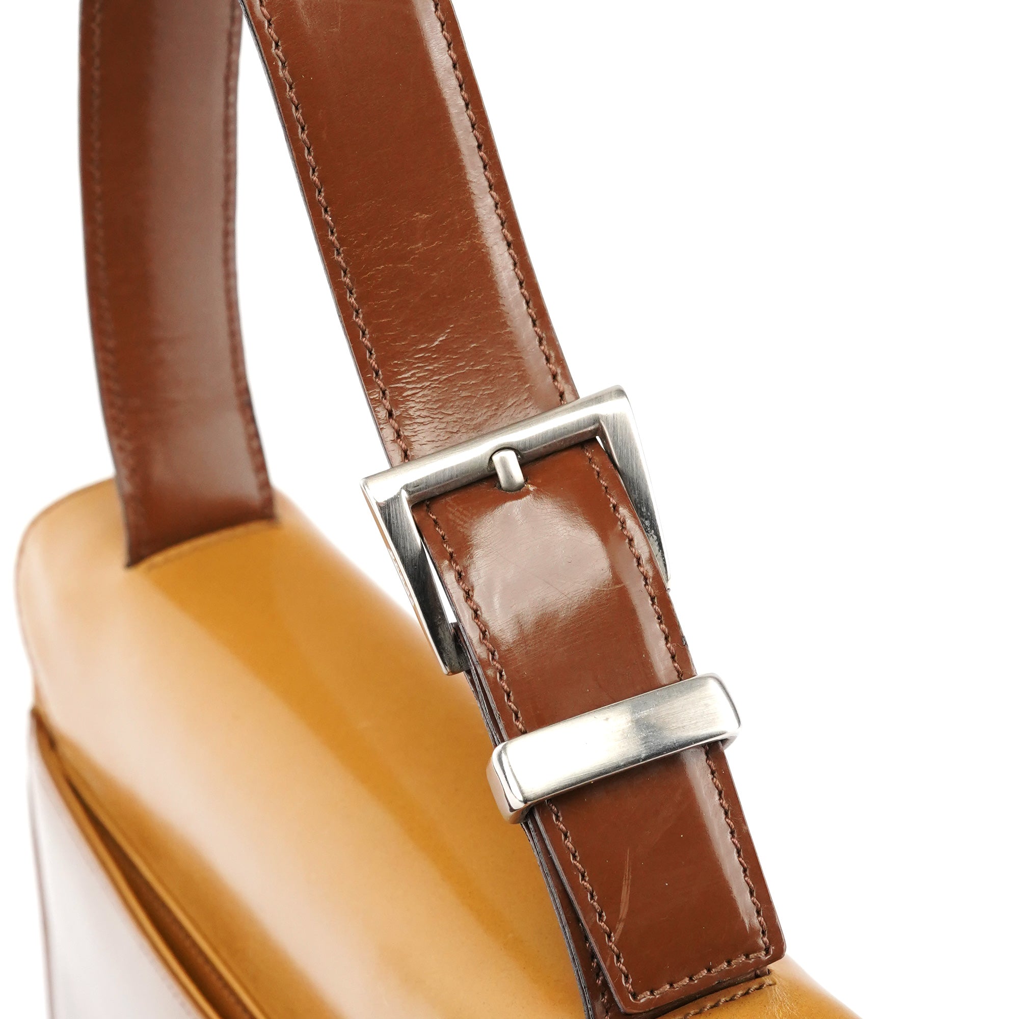 Prada Light Brown Spazzolato Gradient Buckle Bag
