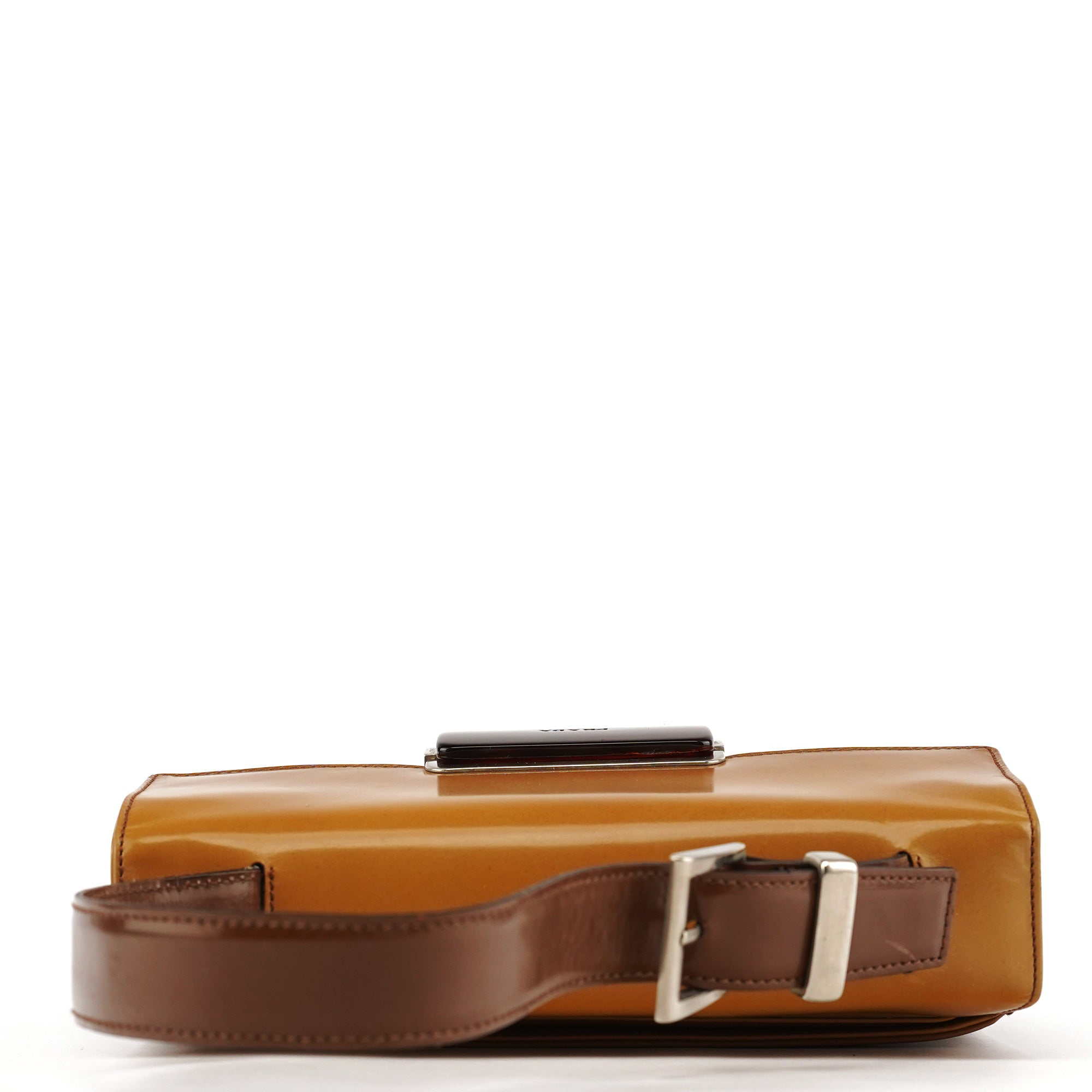 Prada Light Brown Spazzolato Gradient Buckle Bag