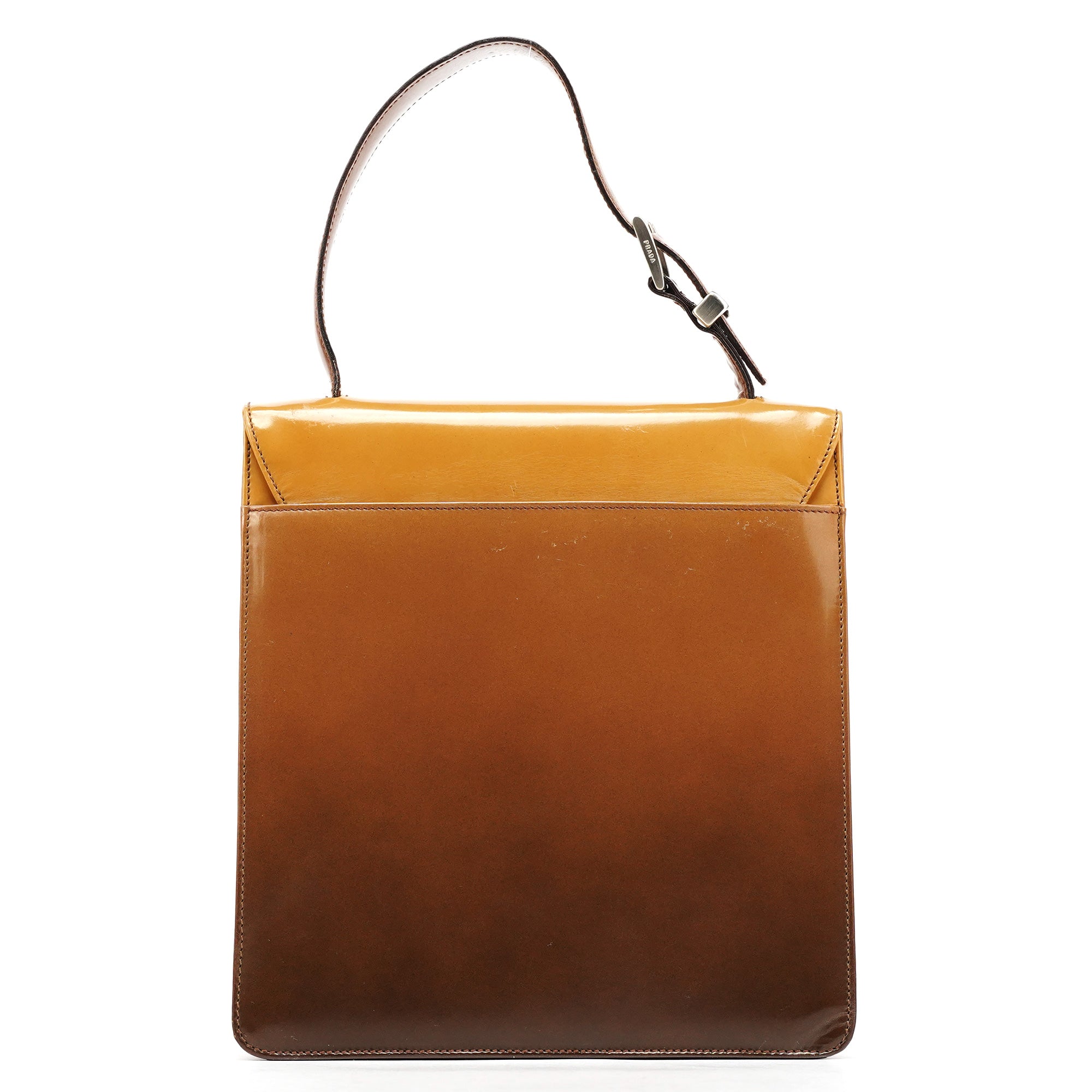 Prada Light Brown Spazzolato Gradient Buckle Bag