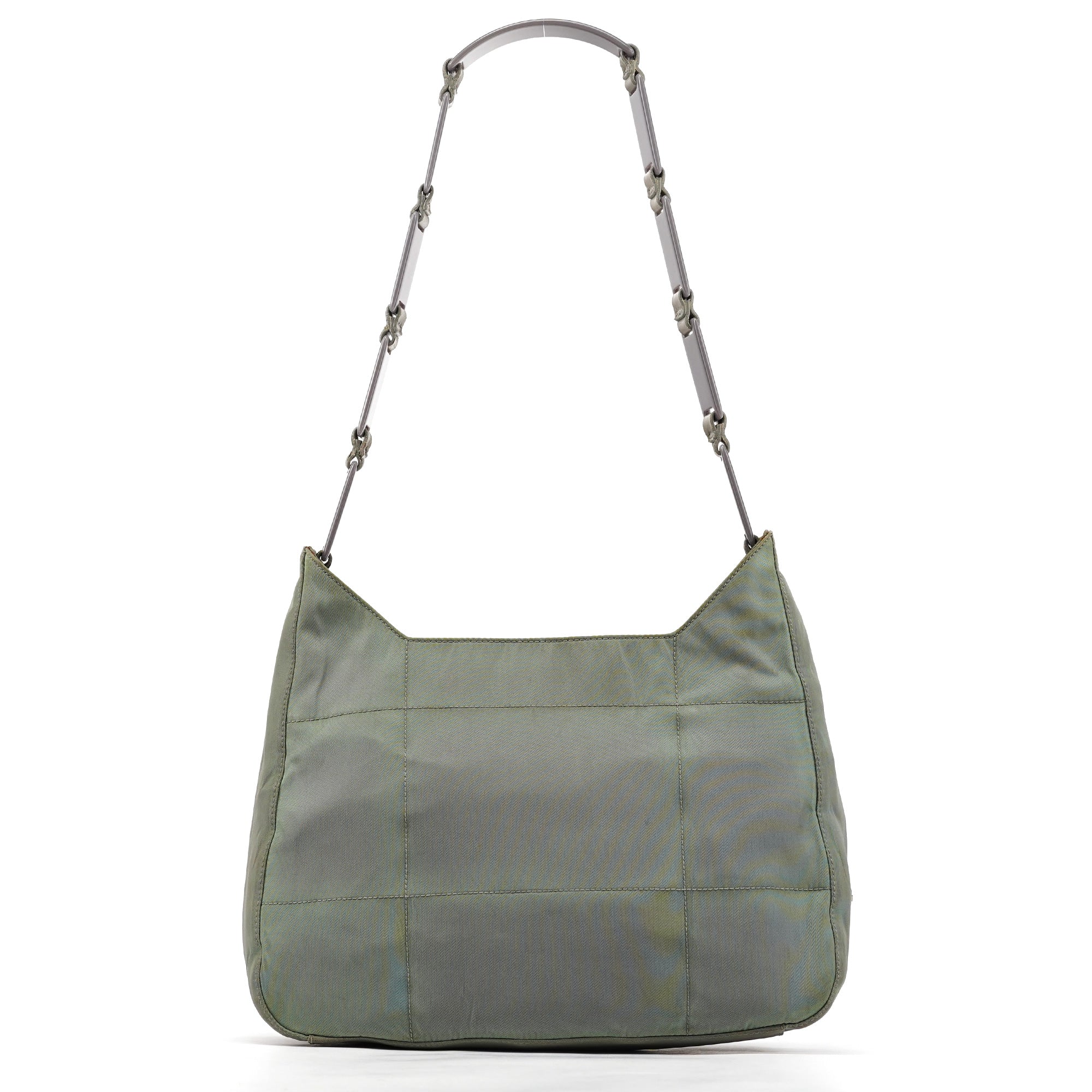 Prada Light Green Tessuto Nylon Plastic Shoulder Bag