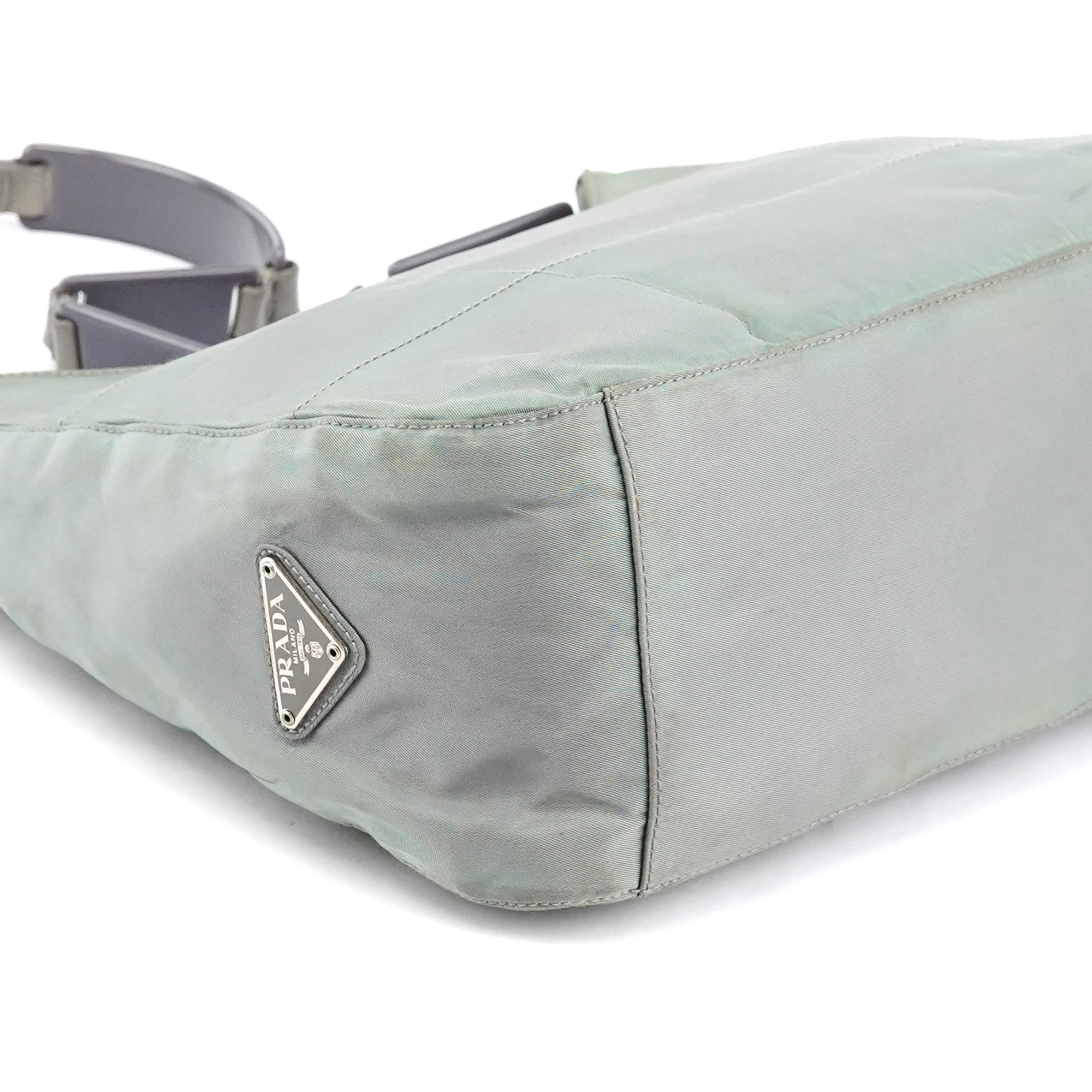 Prada Light Green Tessuto Nylon Plastic Shoulder Bag