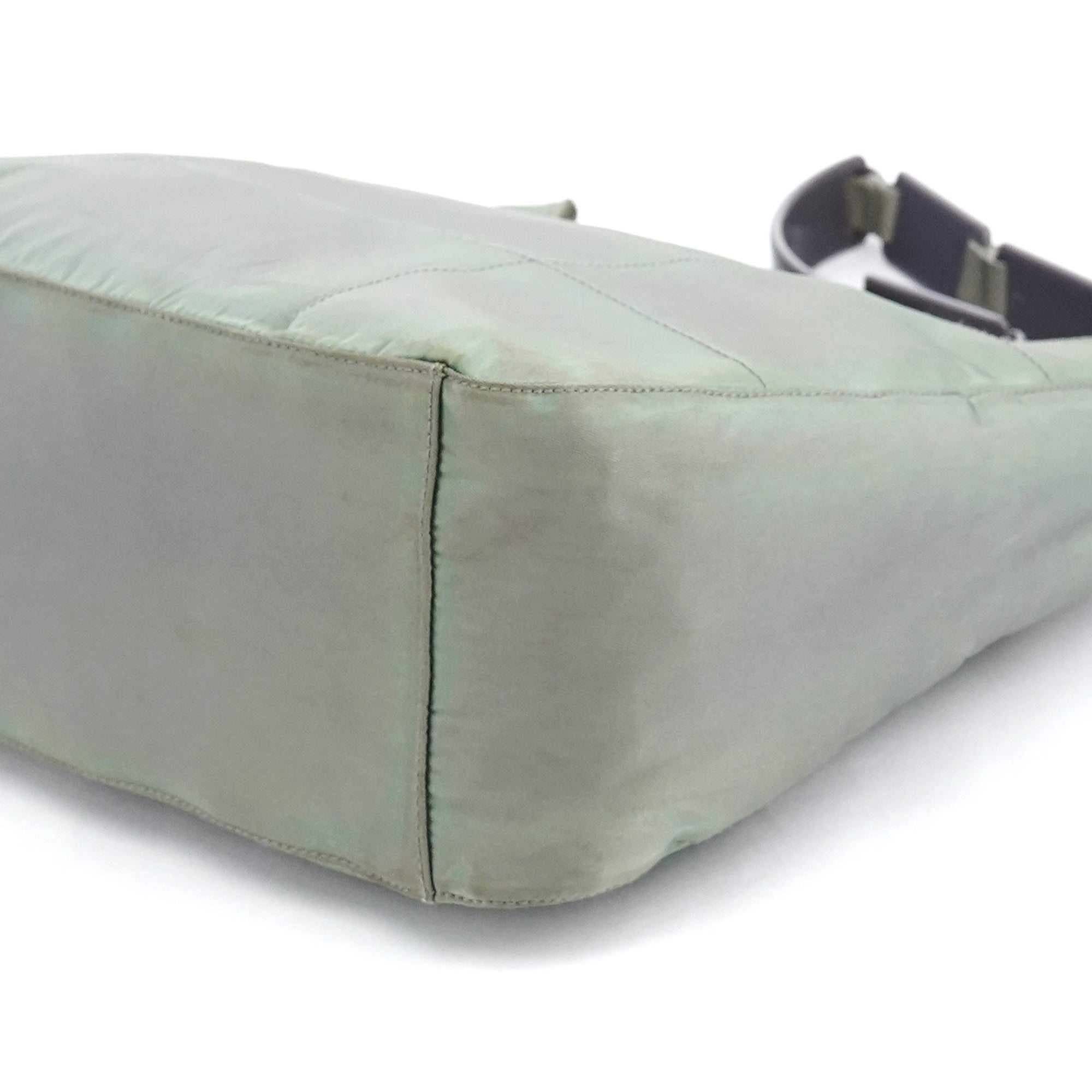 Prada Light Green Tessuto Nylon Plastic Shoulder Bag