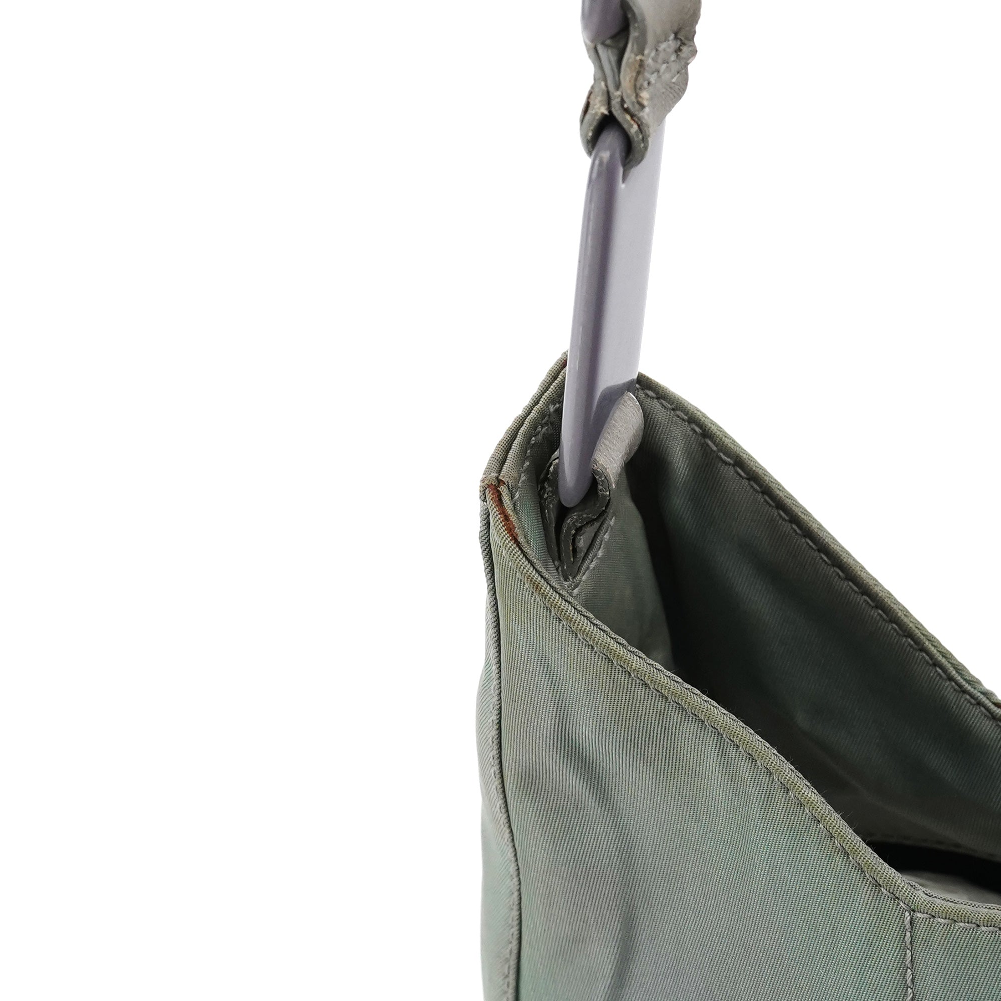Prada Light Green Tessuto Nylon Plastic Shoulder Bag
