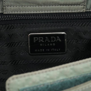 Prada Light Green Tessuto Nylon Plastic Shoulder Bag