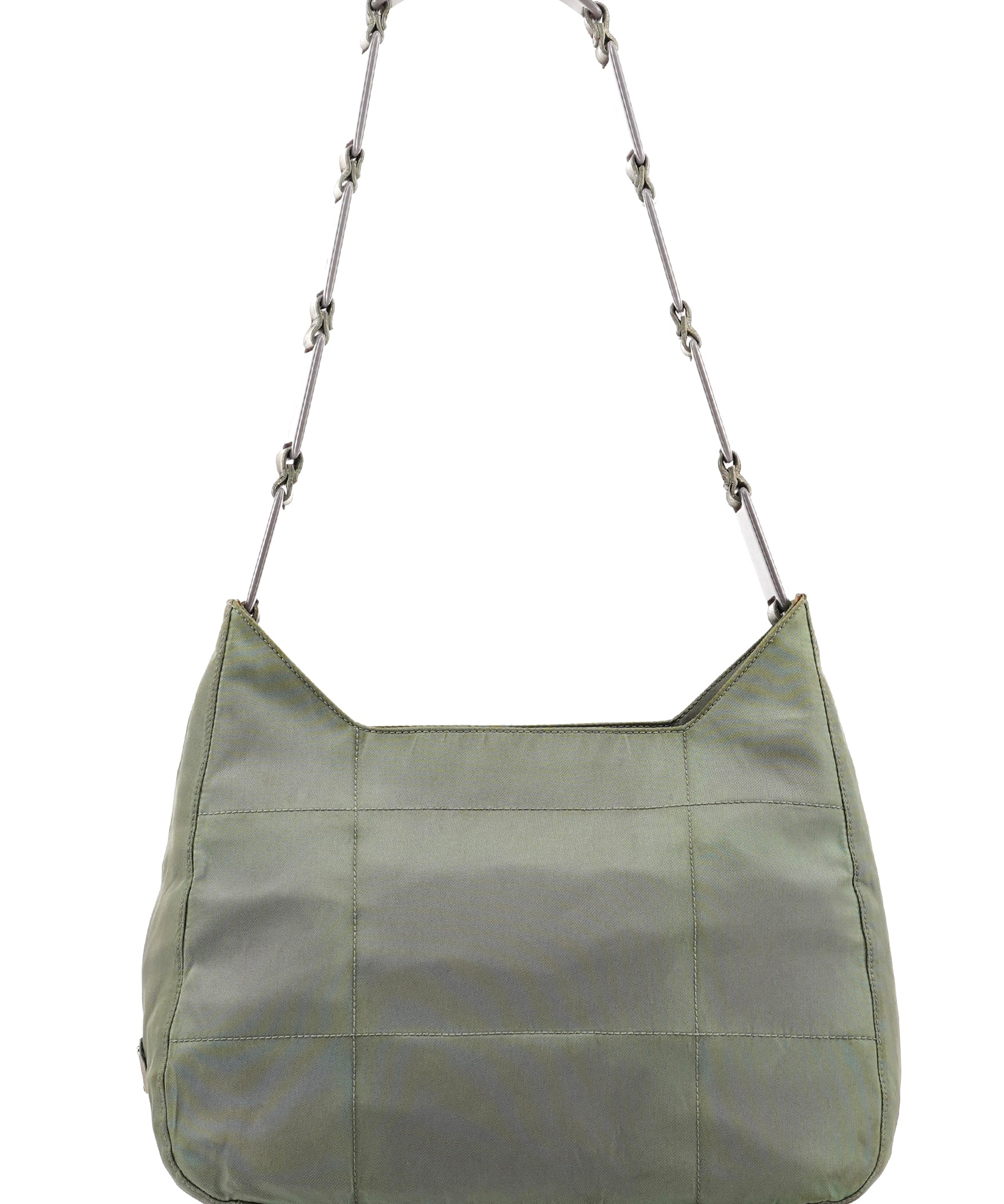 Prada Light Green Tessuto Nylon Plastic Shoulder Bag