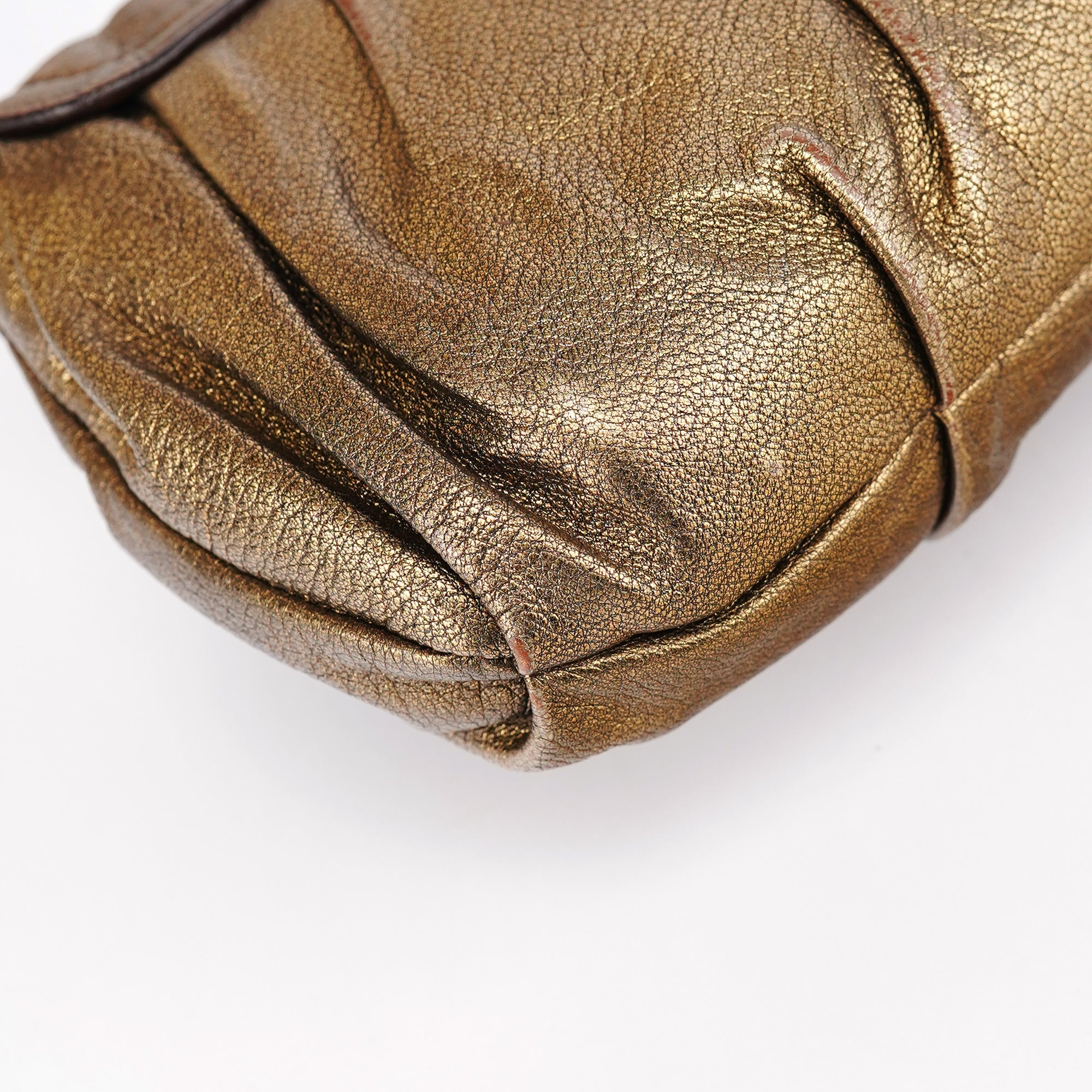 Prada Metallic Leather Hobo Shoulder Bag