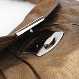 Prada Metallic Leather Hobo Shoulder Bag