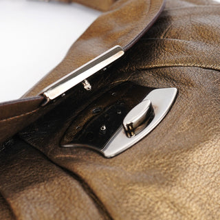 Prada Metallic Leather Hobo Shoulder Bag