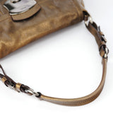 Prada Metallic Leather Hobo Shoulder Bag