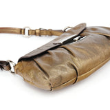 Prada Metallic Leather Hobo Shoulder Bag