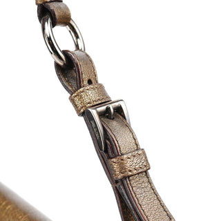 Prada Metallic Leather Hobo Shoulder Bag