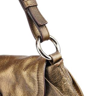 Prada Metallic Leather Hobo Shoulder Bag