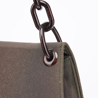 Prada Military Green Tessuto Chain Shoulder Bag