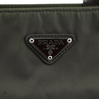 Prada Military Green Tessuto Spazzolato Tote Bag