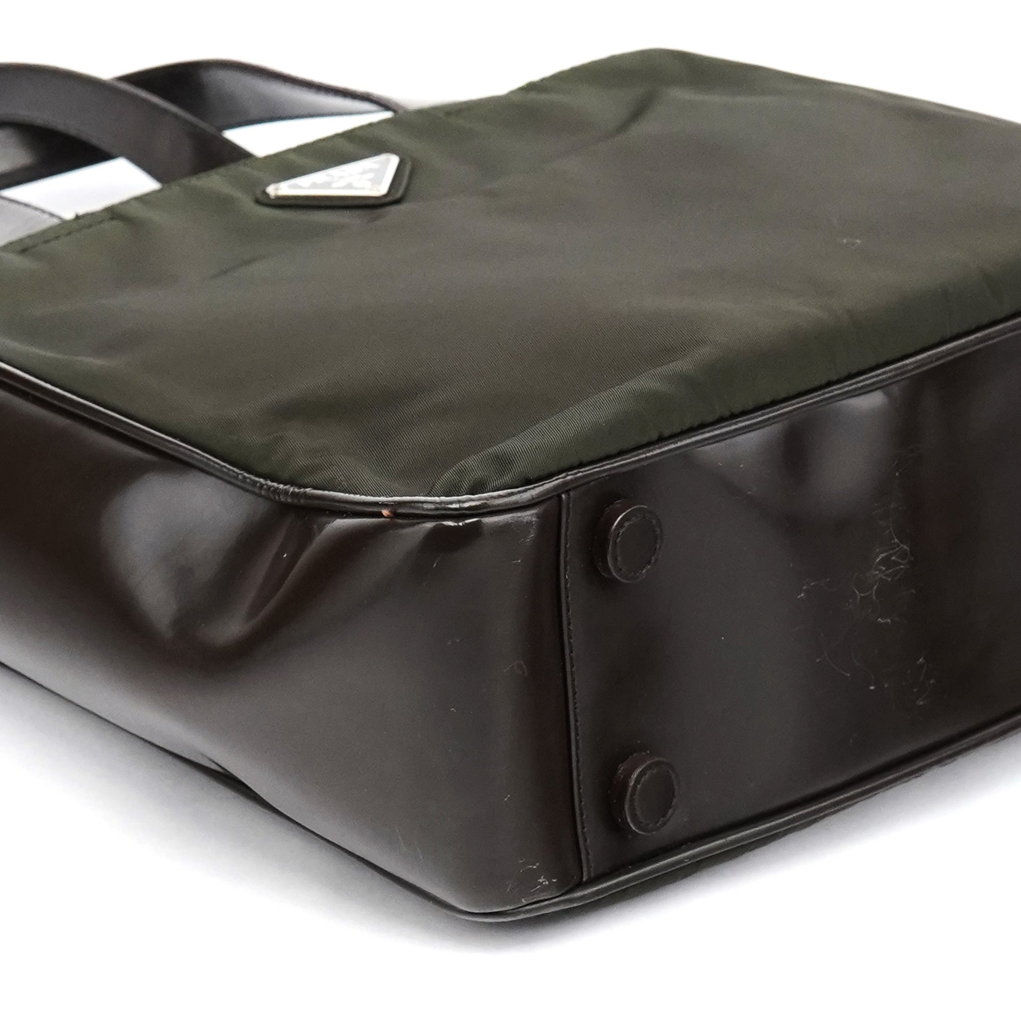 Prada Sac cabas Tessuto Spazzolato en nylon vert militaire