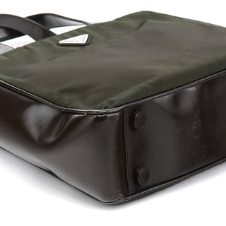 Prada Military Green Tessuto Spazzolato Tote Bag