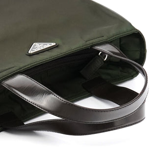 Prada Military Green Tessuto Spazzolato Tote Bag