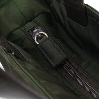 Prada Military Green Tessuto Spazzolato Tote Bag