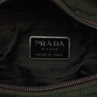 Prada Military Green Tessuto Spazzolato Tote Bag
