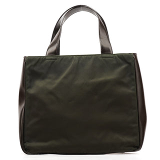 Prada Military Green Tessuto Spazzolato Tote Bag