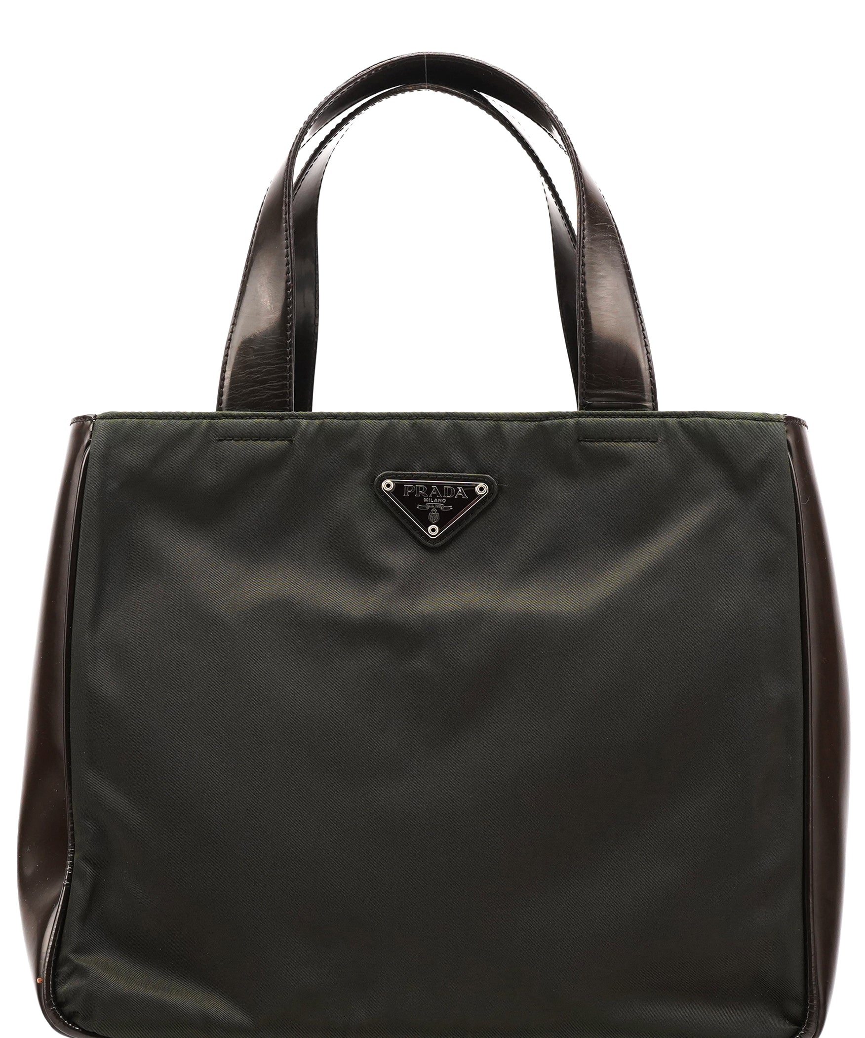 Prada Military Green Tessuto Spazzolato Tote Bag