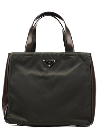 Prada Military Green Tessuto Spazzolato Tote Bag